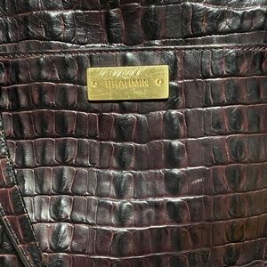 Brahmin Dark Brown Croc Embossed Bag